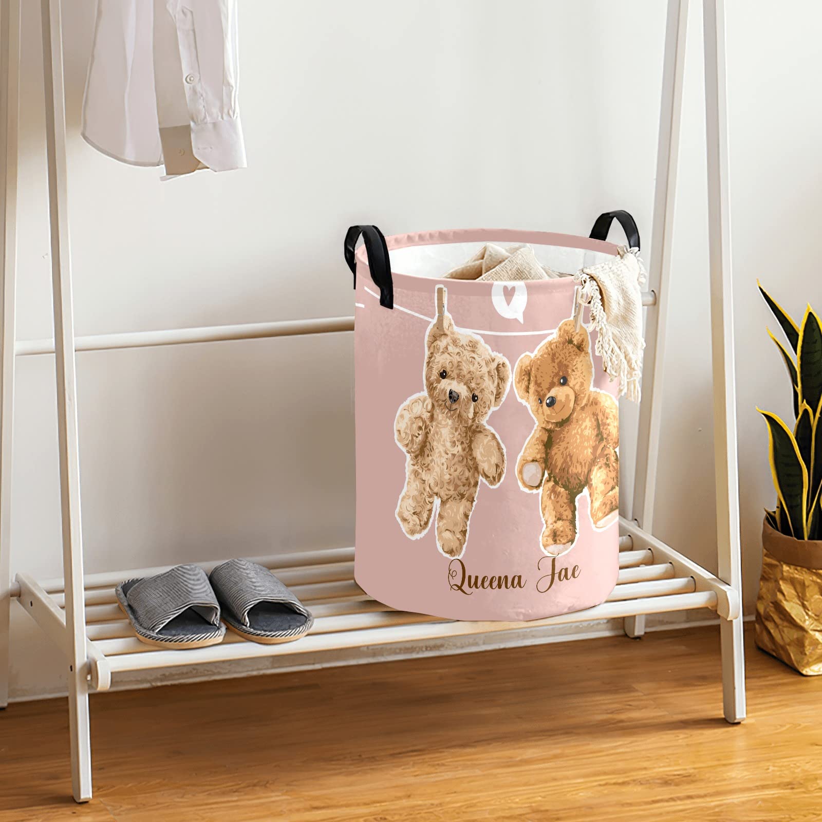 True Friends Teddy Bear Storage Bin - Waterproof Oxford Fabric Laundry Hamper, Toy Organizer & Gift Basket for Nursery, Bedroom, Kids Room - Perfect for Clothes Storage, Baby Essentials & Home Organization