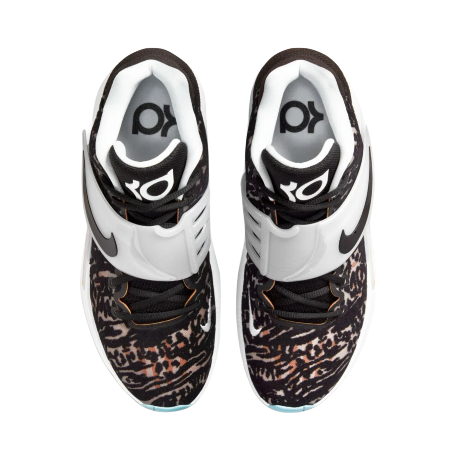 Nike KD 14 Basketball Shoes - Floral Black/White/Light Blue - High-Performance Court Sneakers for Men | Perfect for Indoor & Outdoor Games, Training, and Streetwear Fashion