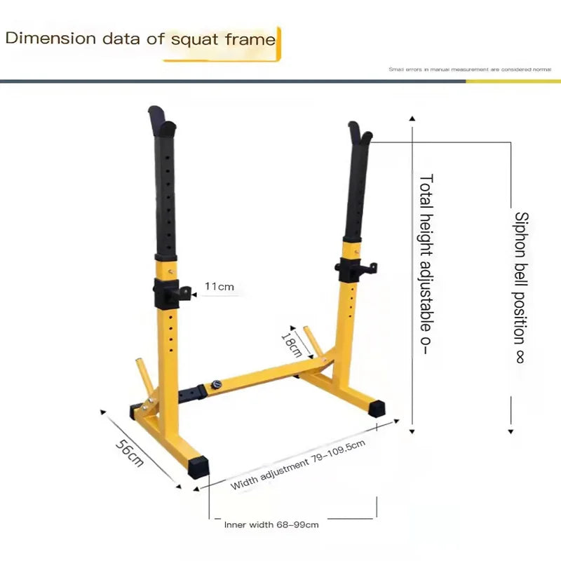 Heavy Duty One Piece Barbell Squat Rack Stand - Adjustable Steel Power Rack for Weightlifting & Strength Training - Perfect for Home Gym, CrossFit & Powerlifting Workouts
