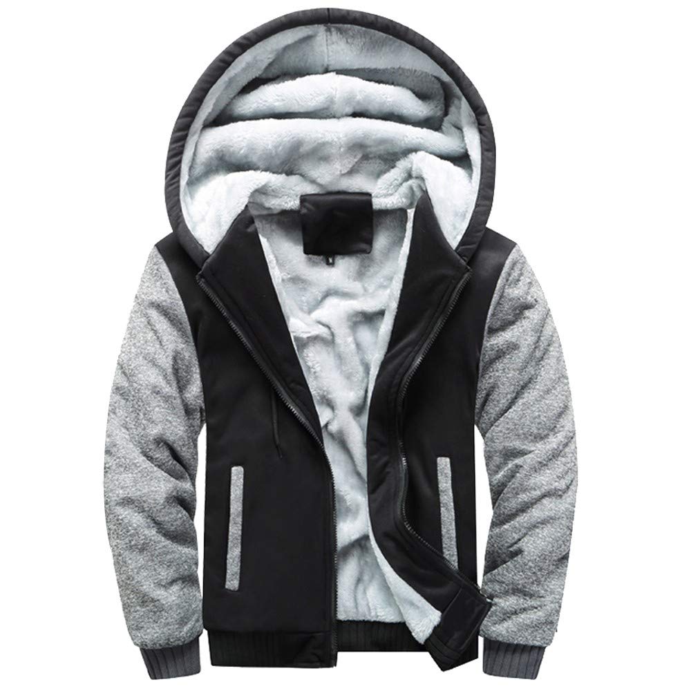 Men's Winter Fleece Hooded Jacket with Full Zipper - Warm & Cozy Fleece Sweater for Outdoor Activities, Casual Wear & Cold Weather Protection