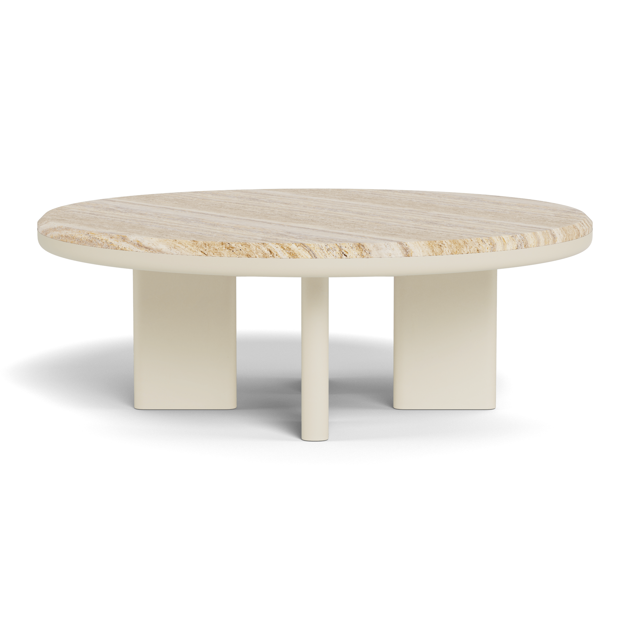 Modern Aluminum Round Coffee Table - Lightweight & Durable Indoor/Outdoor Use - Perfect for Living Room, Patio, or Poolside Decor