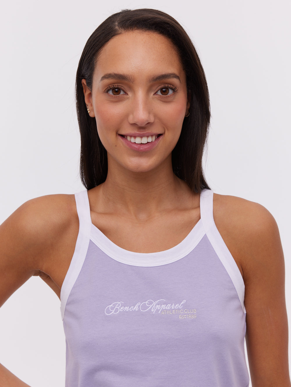 Kiyomi Women's Ringer Tank Top - Soft Cotton Blend Casual Tee for Summer, Gym & Layering