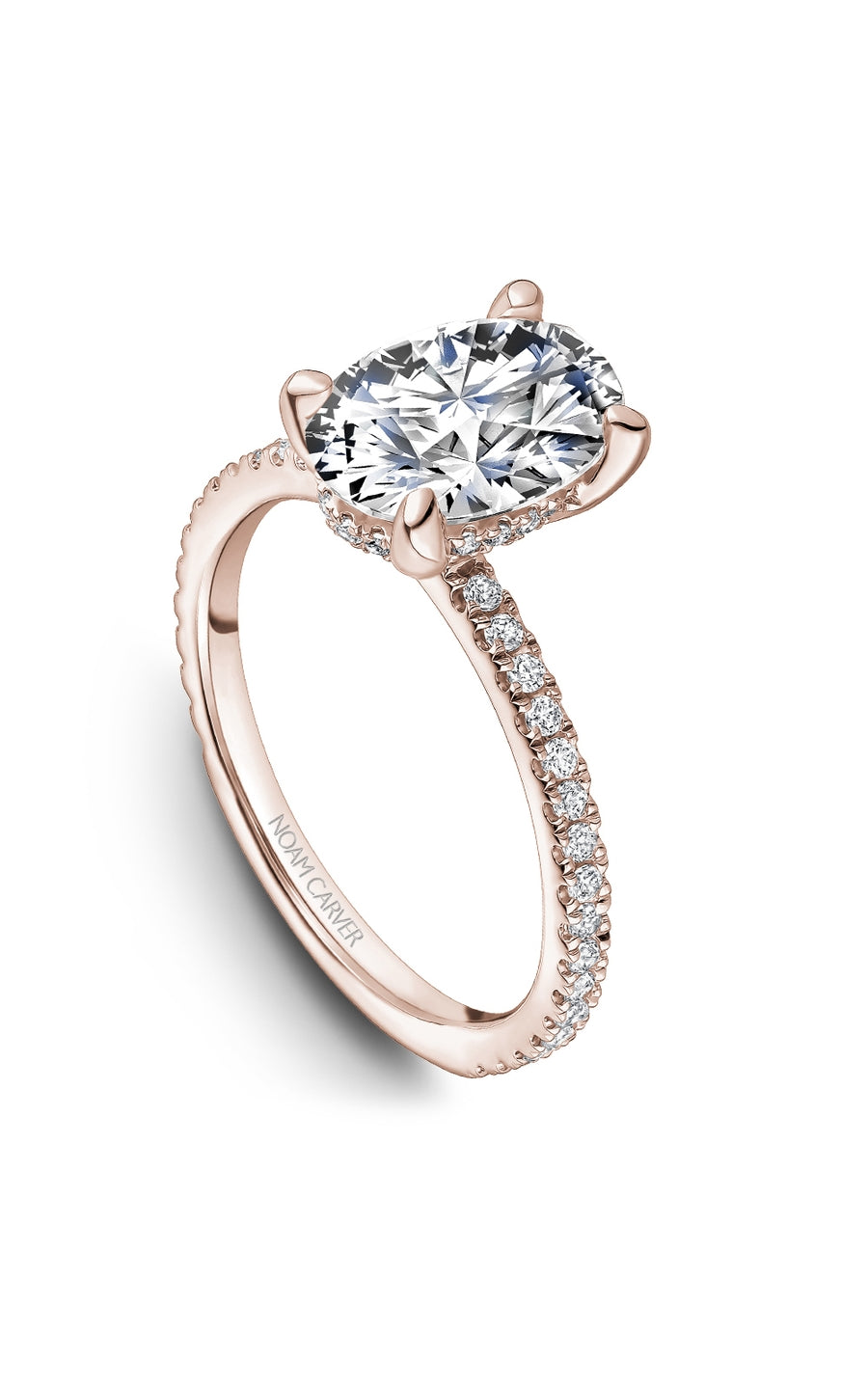 Noam Carver B372 02RA Diamond Bridal Engagement Ring - 14K White Gold Solitaire Ring for Women, Perfect for Proposals, Anniversaries & Wedding Ceremonies