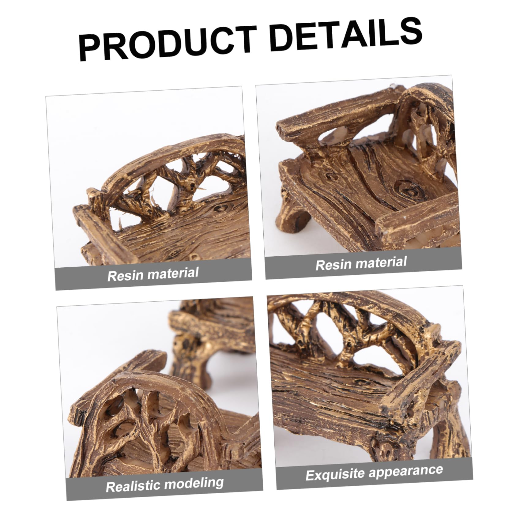 4-Piece Mini Resin Garden Chairs Set - Micro Landscape Decorative Furniture for Plants, Lawn & Outdoor Decor | Perfect for Fairy Gardens, Terrariums & Tabletop Displays