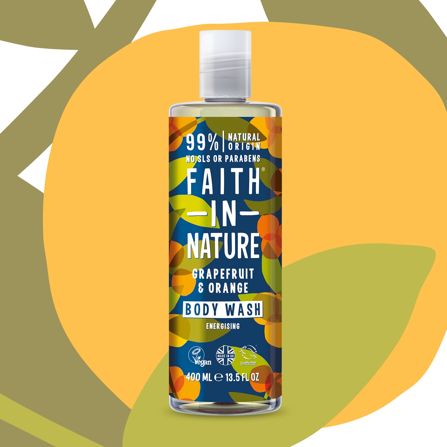 Faith In Nature Grapefruit & Orange Body Wash - Natural & Refreshing Shower Gel for Dry & Sensitive Skin - Perfect for Daily Use & Spa Days