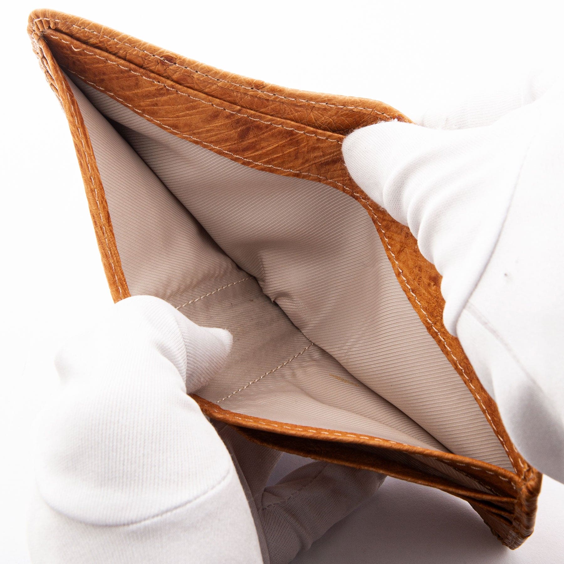Genuine Ostrich Leather Bifold Wallet for Men - Tan Brown Luxury Slim Wallet - Perfect for Everyday Carry, Business & Travel