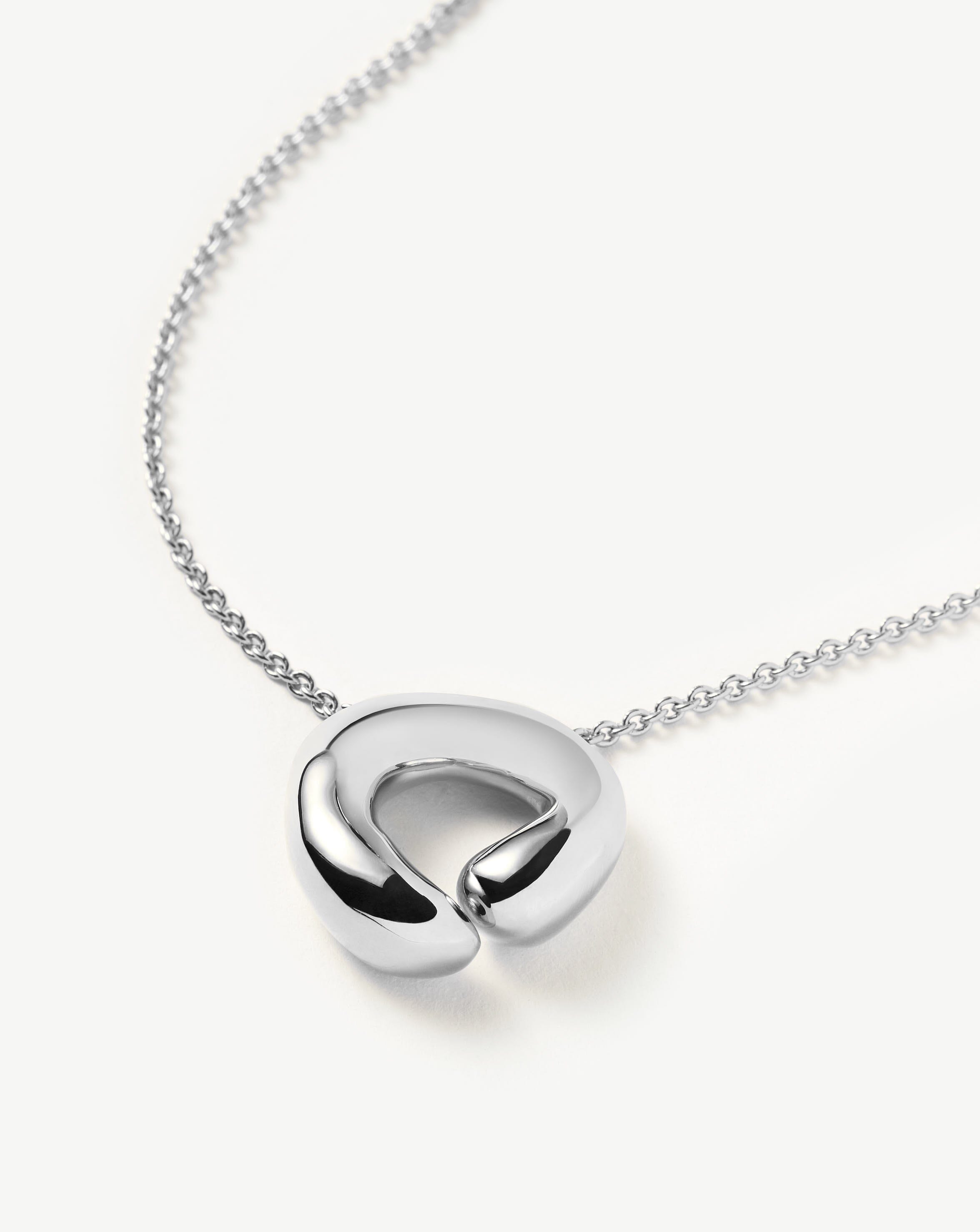 Molten Doughnut Pendant Necklace - Silver Plated Jewelry for Women | Trendy Layered Necklace for Everyday Wear, Gift for Her, Fashion Accessory