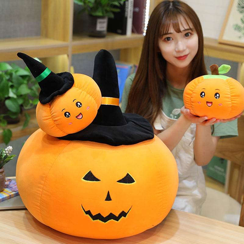 Adorable Kawaii Pumpkin Patch Pal Plush Toy - Soft Cute Fall Decor, Halloween Gift & Cozy Home Accent for Kids' Rooms, Nursery, and Seasonal Displays