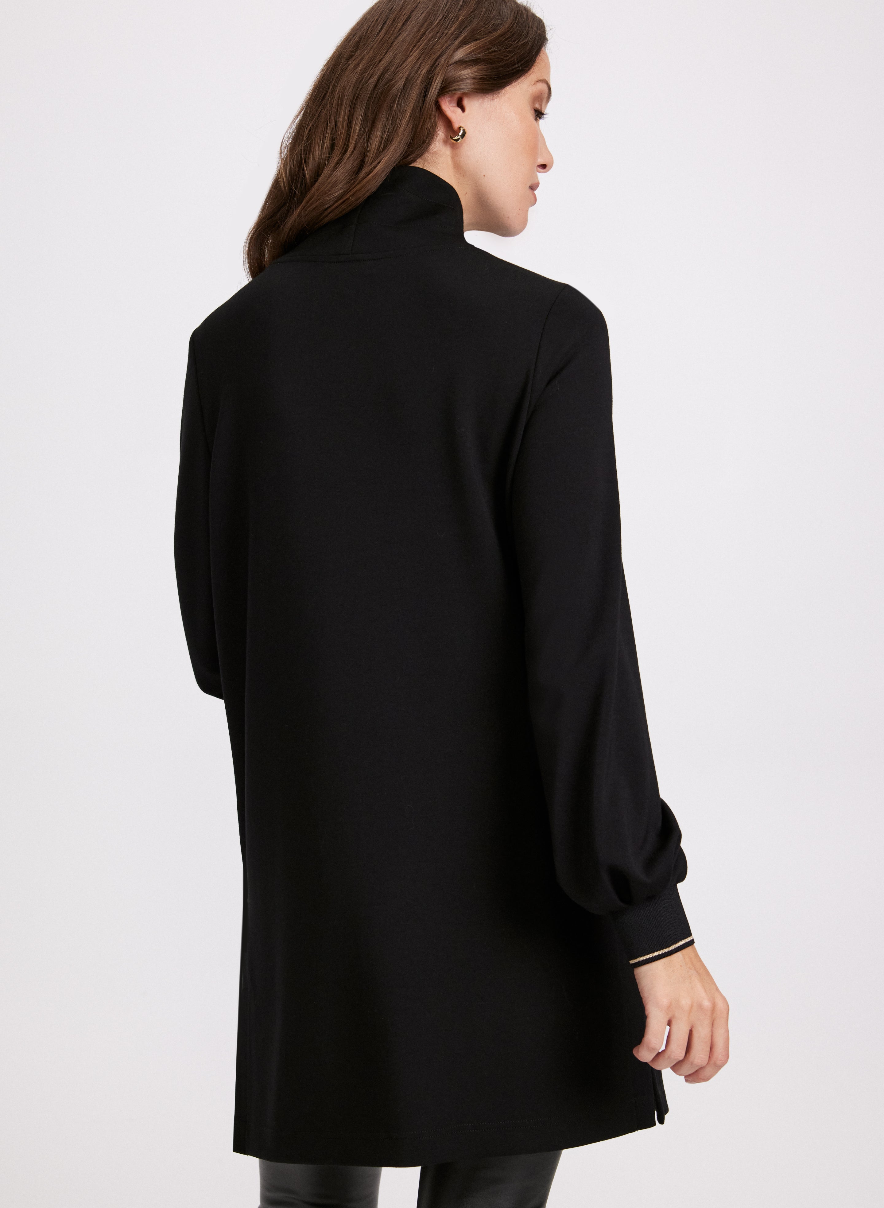 Elegant Cowl Neck Tunic Top for Women - Soft Stretchy Long Sleeve Blouse - Perfect for Work, Date Night & Casual Outfits