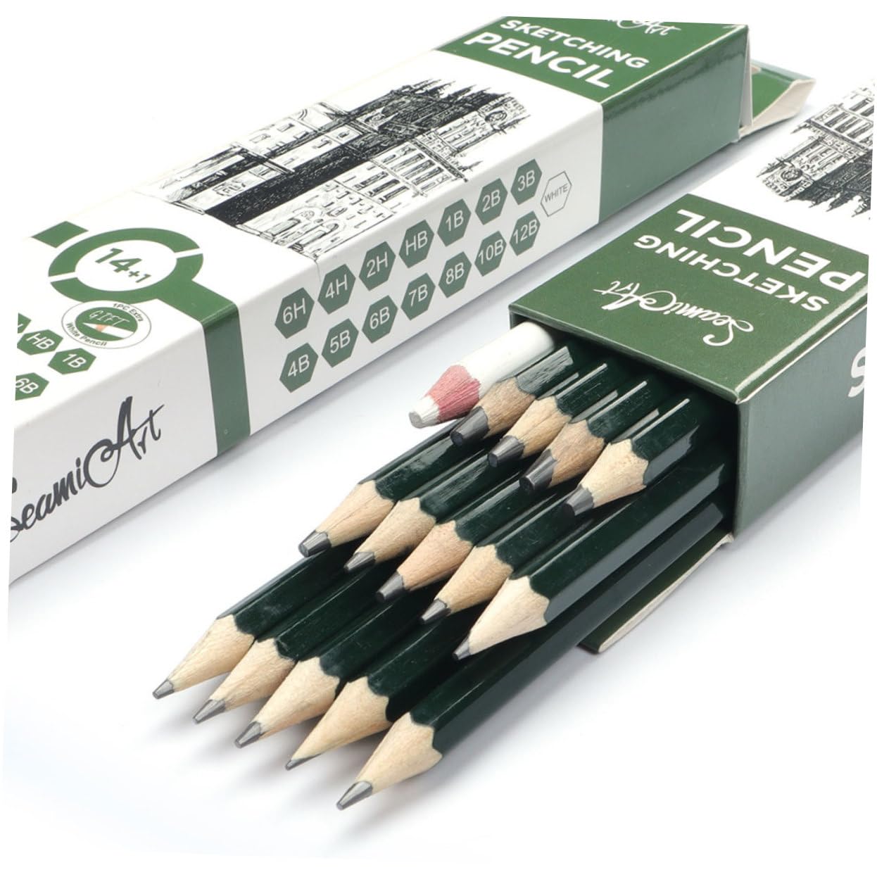 SEWACC 45-Piece Professional Sketch Pencil Set - Charcoal, Graphite & Watercolor Drawing Pencils for Artists, Students & Sketching | Perfect for Portrait Drawing, Shading Techniques & Mixed Media Art