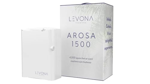 Levona Scent Waterless Diffuser - Essential Oil Aroma Smart Plug-in Air Freshener, Portable Diffuser Machine for Home, Office & Large Spaces up to 4000 sqft, LCD Display, HVAC Compatible with Cleaning Cloth - Perfect for Bedrooms, Living Rooms & Commercial Spaces (Arosa 1500, Scent Not Included)