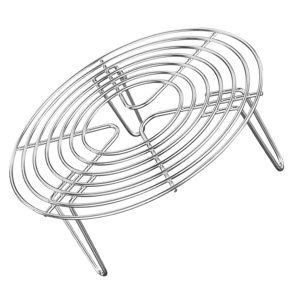 Stainless Steel Round Cooling Rack for Air Fryer, Oven & Pressure Cooker - 20X7cm Baking & Steaming Rack for Perfect Cooking & Cooling - Ideal for Baking, Roasting, Air Frying & Food Presentation