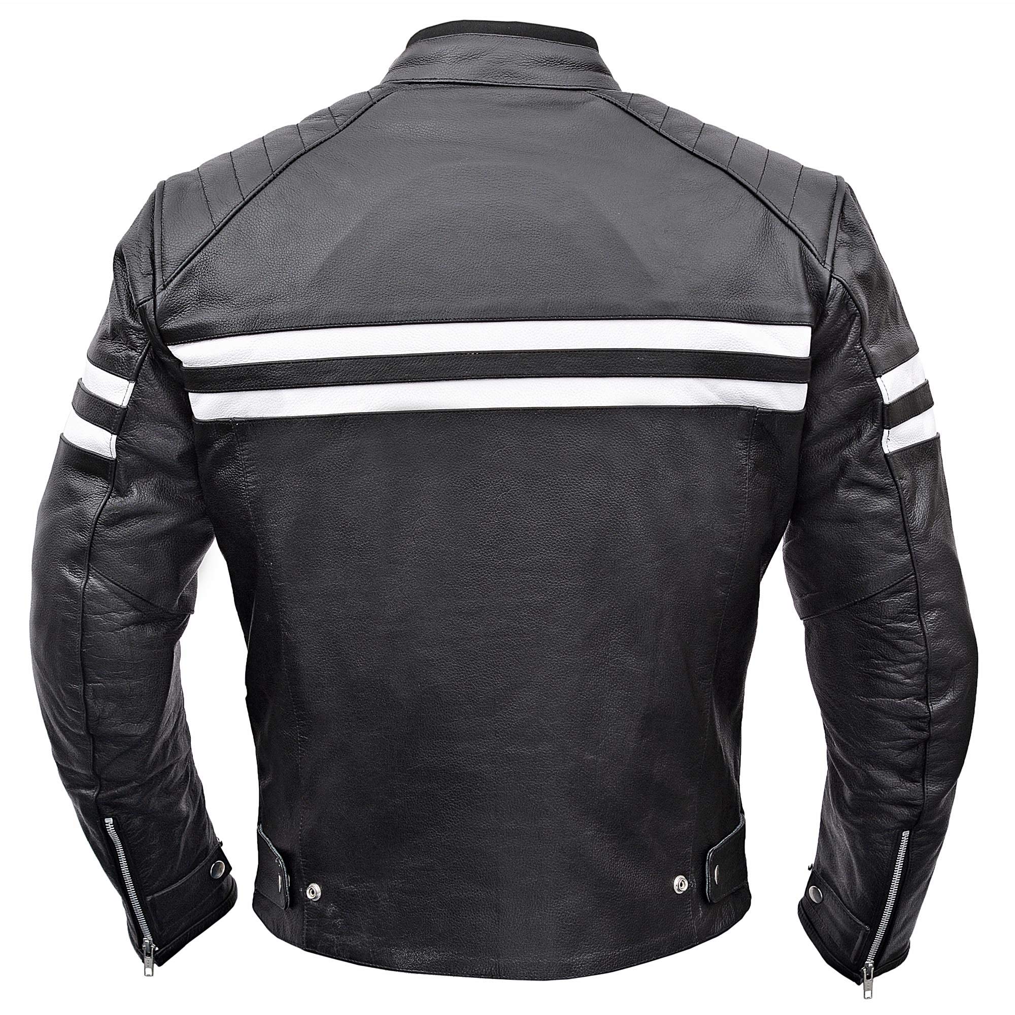 WICKED STOCK Men's Genuine Leather Motorcycle Jacket - MBJ032 (Large) | Biker Jacket for Riding, Cruising & Outdoor Adventures