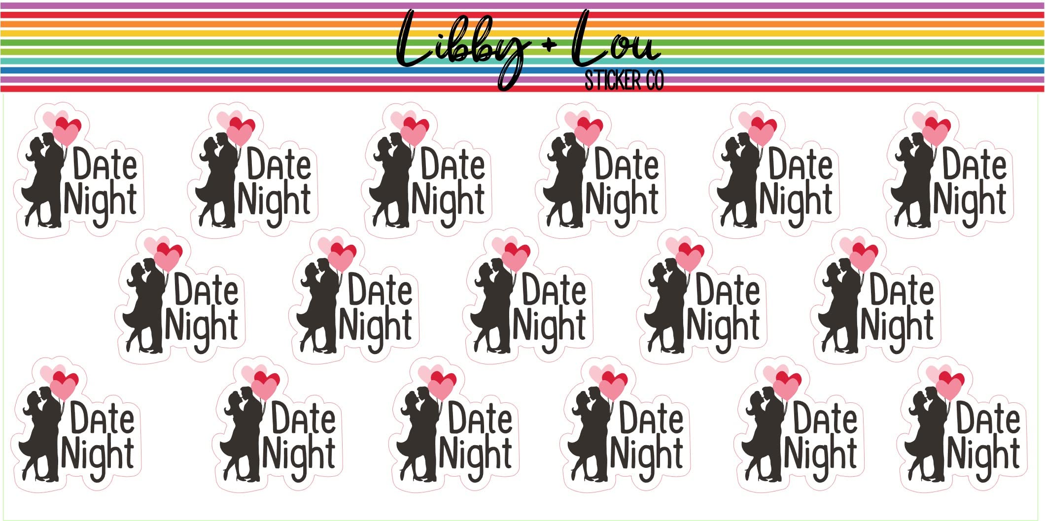 Date Night Planner Stickers - Romantic Couple Stickers for Journals & Planners