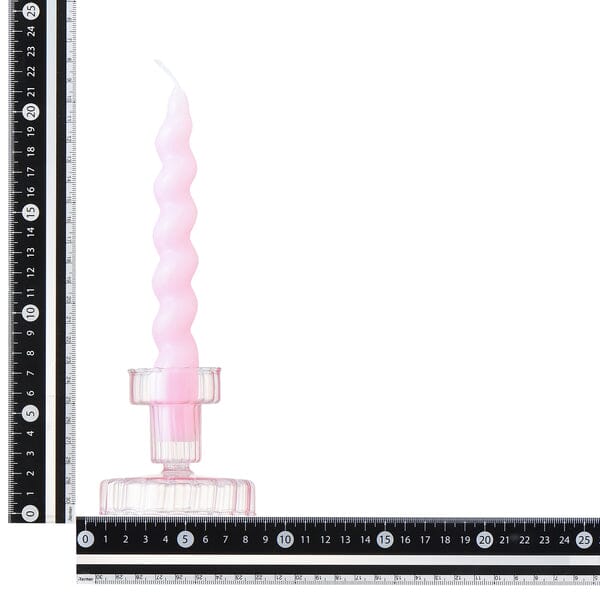 Pink Candle and Candle Holder Set - Romantic Home Decor for Bedroom, Bathroom & Dinner Table