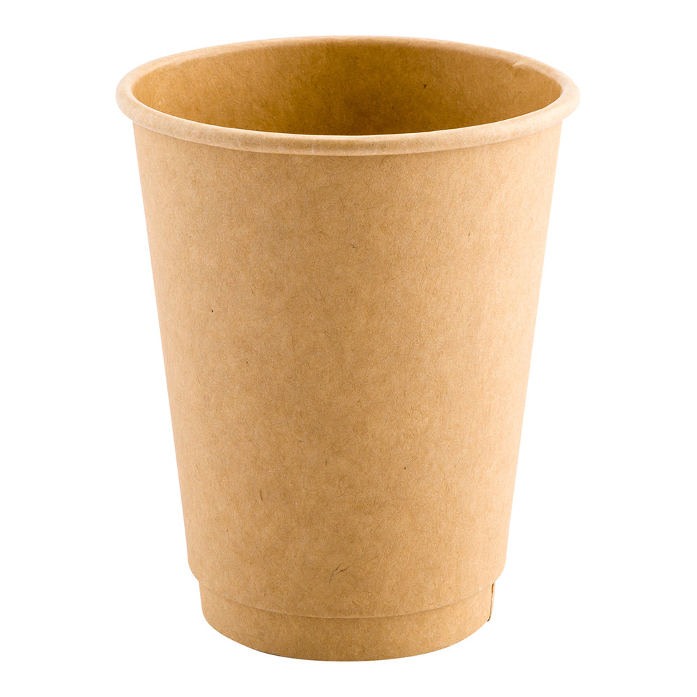 12 oz Double Wall Kraft Paper Coffee Cups - 500 Count Box (3.5