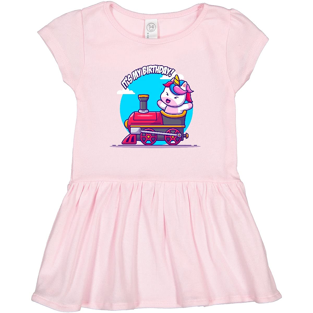 Inktastic Unicorn Birthday Train Toddler Dress - Cute Girls' Party Outfit for Birthday Celebrations & Special Occasions