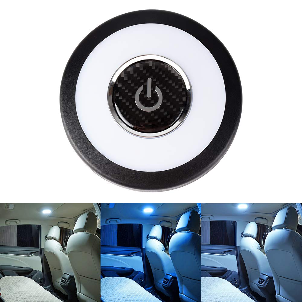 12V LED Car Ceiling Dome Light - White & Ice Blue Interior Map Light for RV, Trunk, Trailer, Camper - Wireless Bright Lighting for Night Driving & Camping