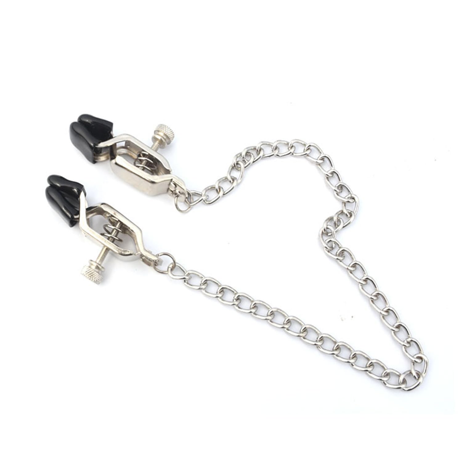 Adjustable Non-Piercing Nipple Chains with Necklace - Silver Metal Body Jewelry for Women, Weighted Pendant & Pressure Clips | Perfect for Festivals, Parties, and Sensual Wear