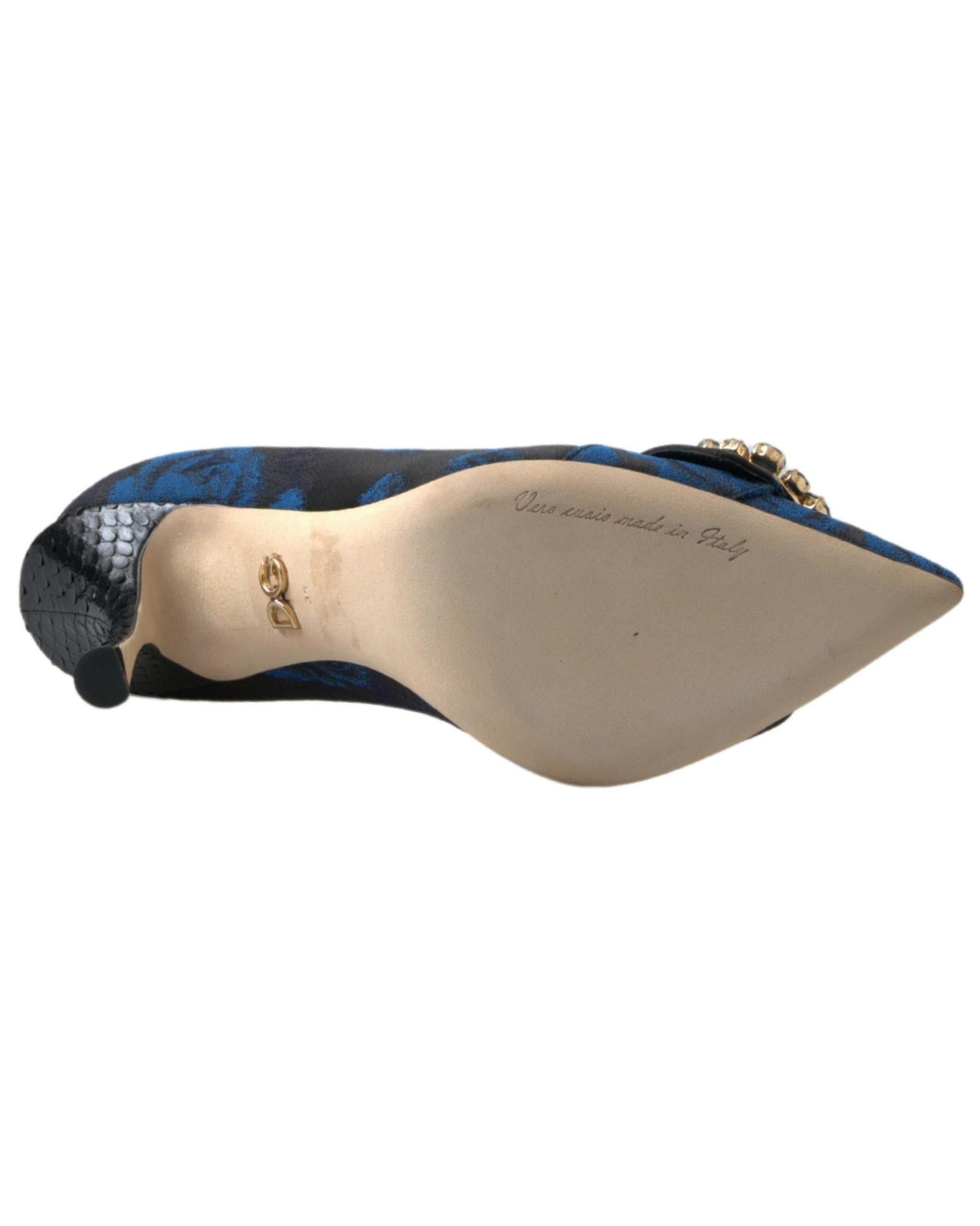 Elegant Blue Crystal Embellished High Heels for Women - Perfect for Evening Parties, Weddings & Special Occasions