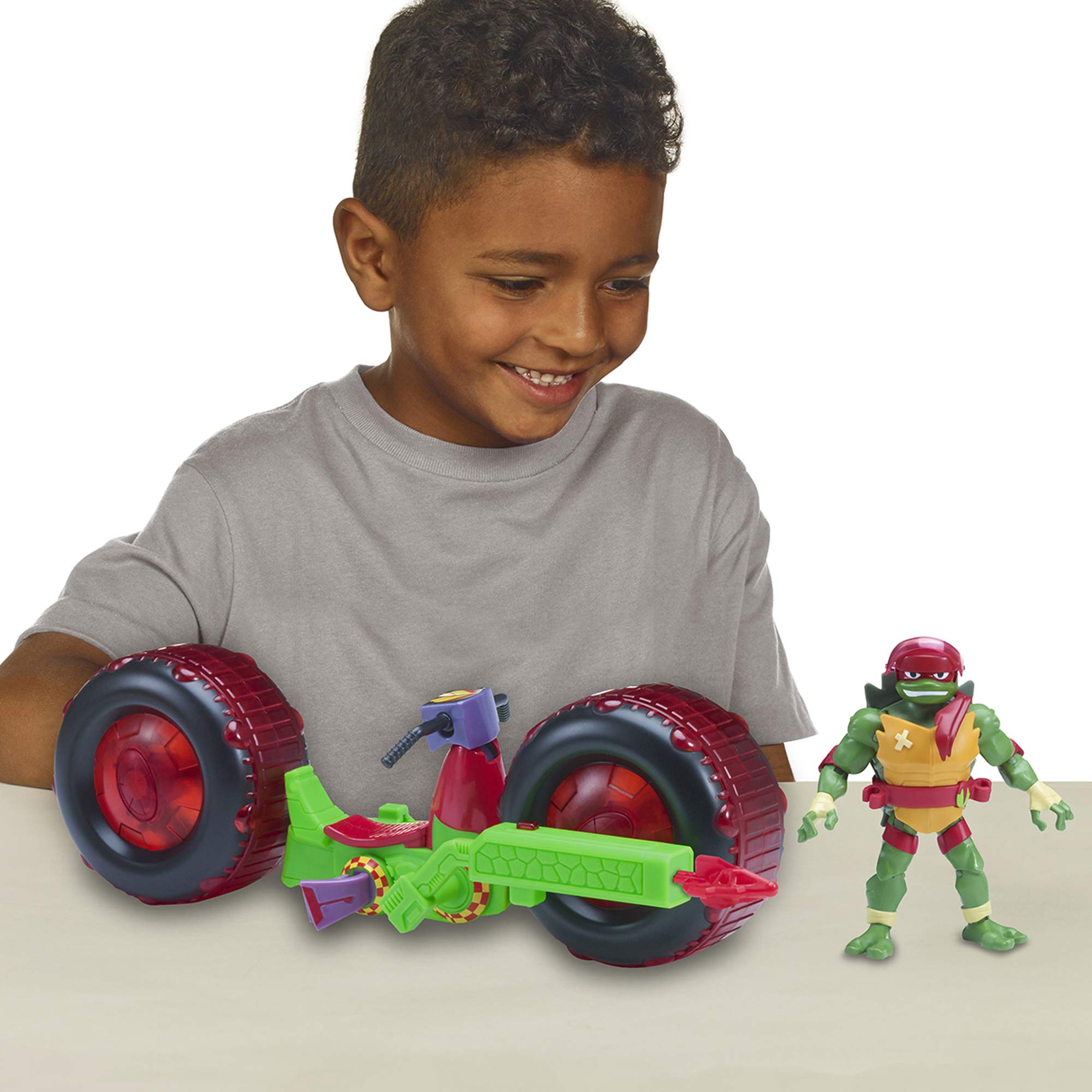 Rise of the Teenage Mutant Ninja Turtles Shell Hog Action Figure with Raphael - Collectible TMNT Toy for Kids & Fans - Perfect for Playtime, Display & Gift Giving