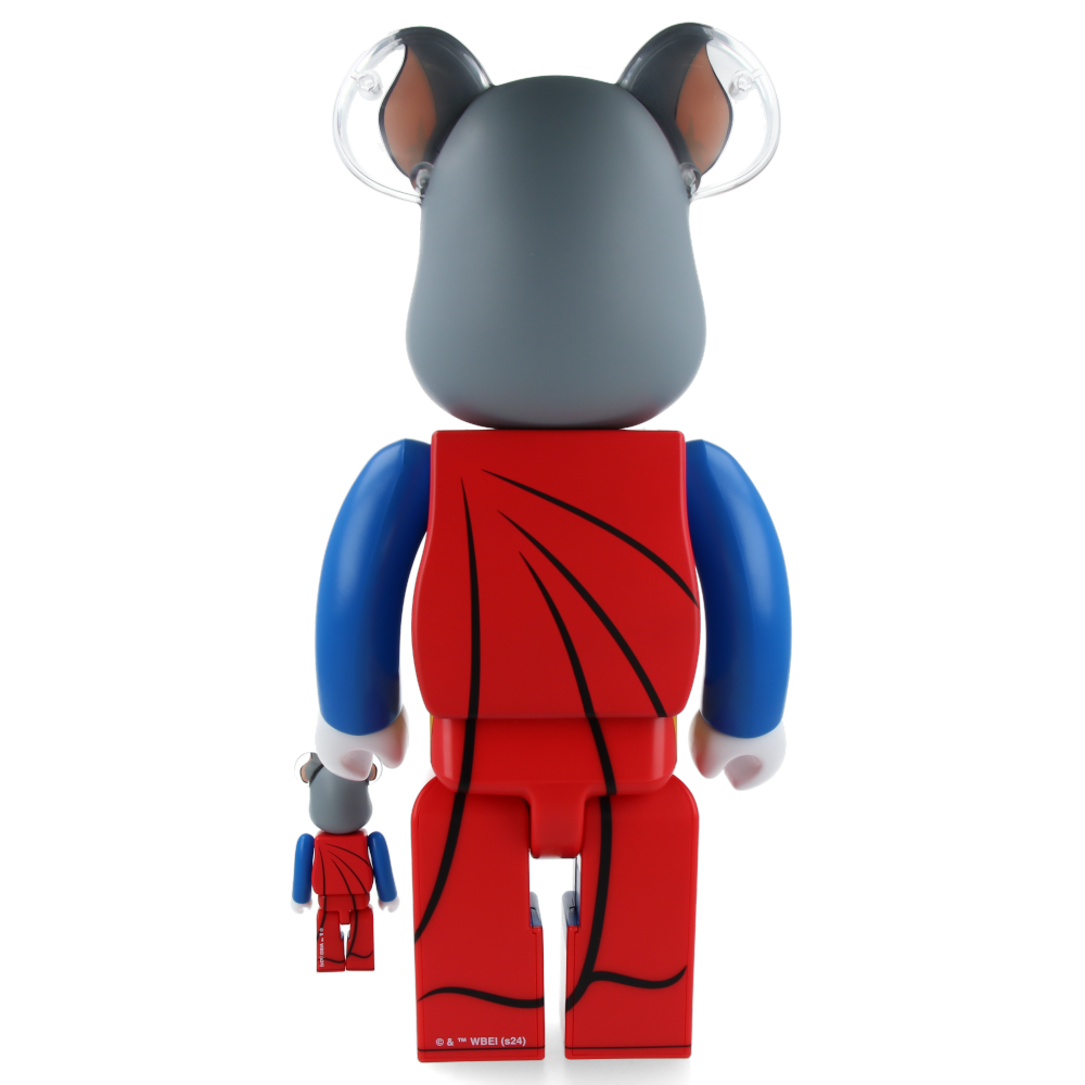 Tom and Jerry as Superman Bearbrick 400% & 100% Collectible Vinyl Art Toy - Perfect for Anime Fans, Home Decor, and Gift Giving