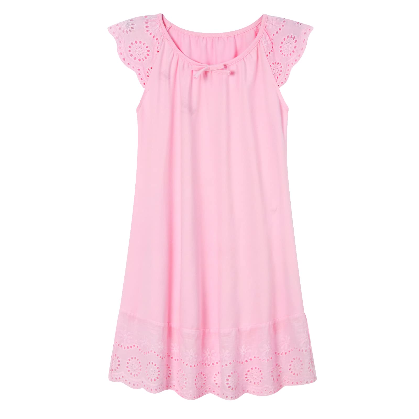 Vieille Girls Nightgowns - Cute Princess Sleepwear with Flutter Sleeves for Ages 5-12 | Soft Pajama Nightie Dress for Bedtime & Sleepovers