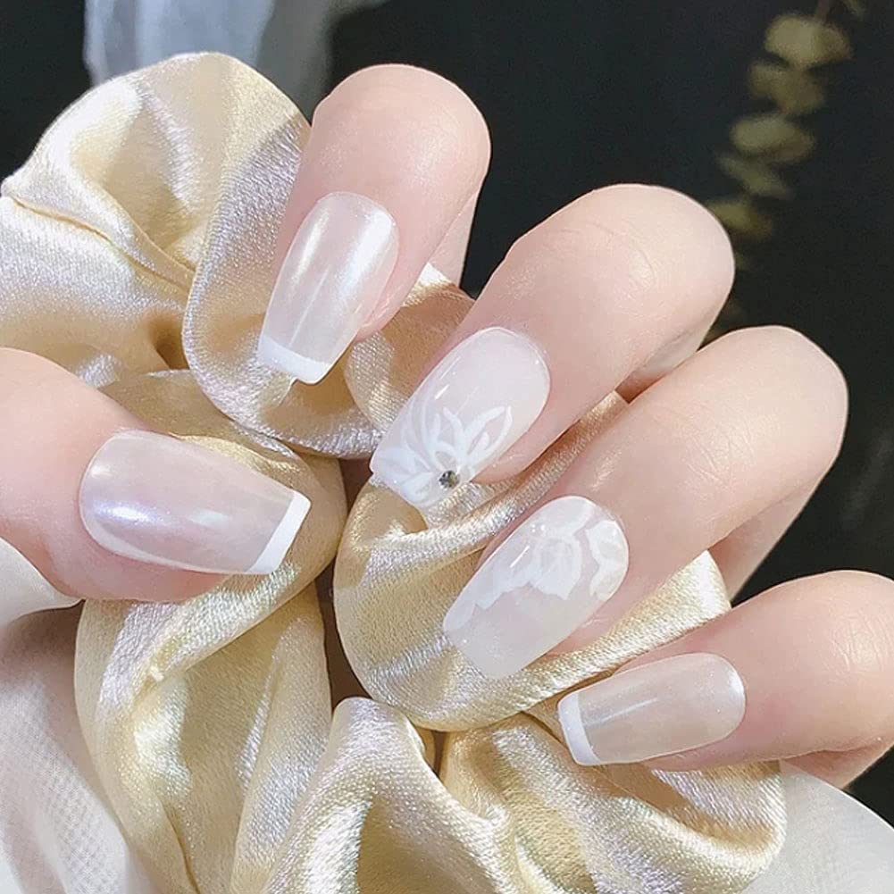 2 Boxes Pearl Nail Powder - Pearlescent White Nail Art Pigment with High Gloss Glitter & Holographic Ice Aurora Effect | DIY Chrome Powder for Home Manicure, Salon Nail Art Decoration | Perfect for Gel Polish, Acrylic Nails & Professional Nail Designs