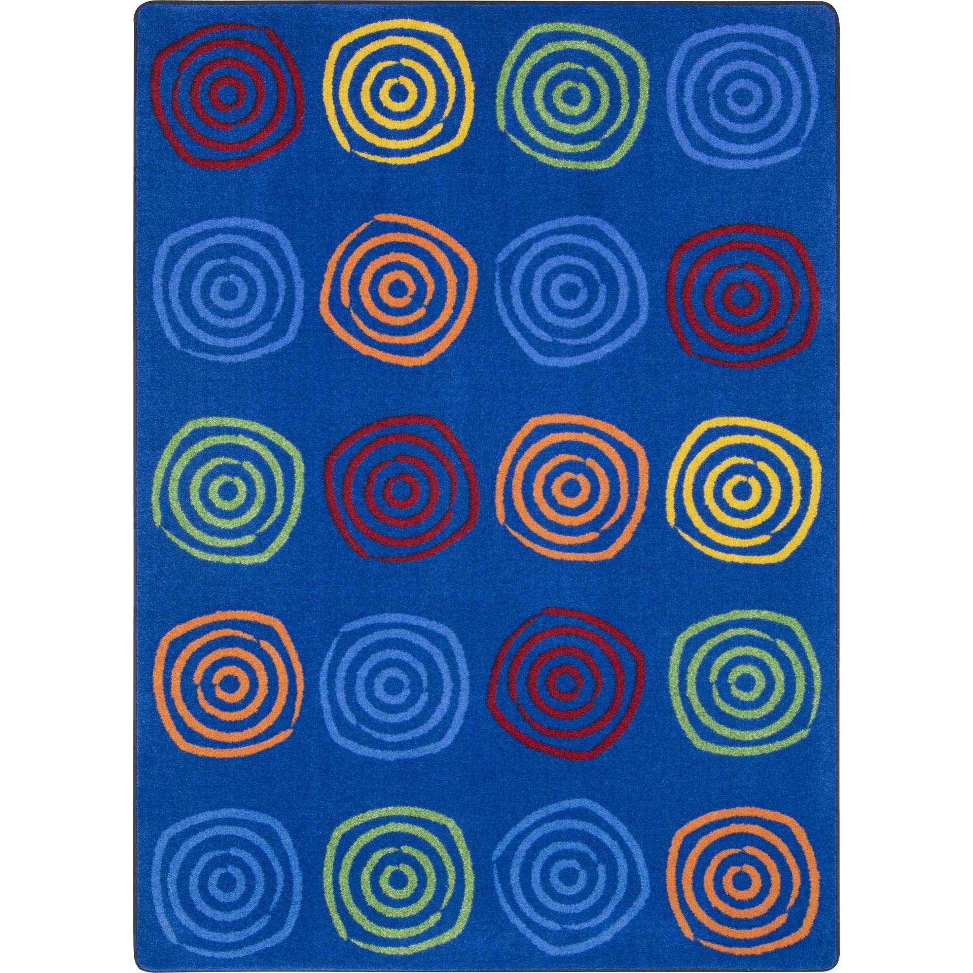 Joy Carpets Kid Essentials Simply Swirls Rainbow Area Rug 7'8