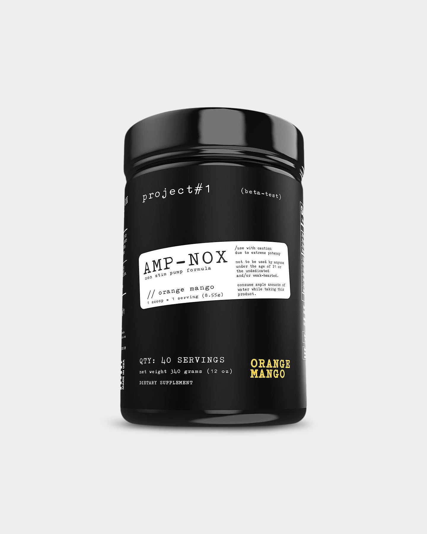 Project#1 Nutrition Amp Nox Pre Workout Powder - Energy & Focus Booster for Intense Workouts, Gym & Bodybuilding Performance Enhancer