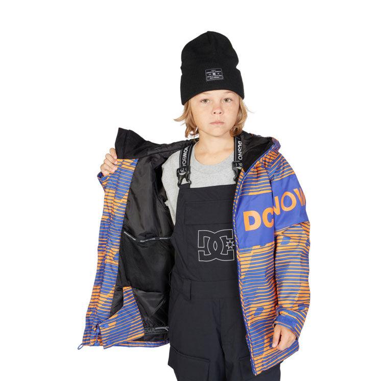 DC Propaganda Kids' Blue & Orange Snow Jacket - Waterproof Winter Coat for Boys & Girls - Perfect for Skiing, Snowboarding & Outdoor Adventures
