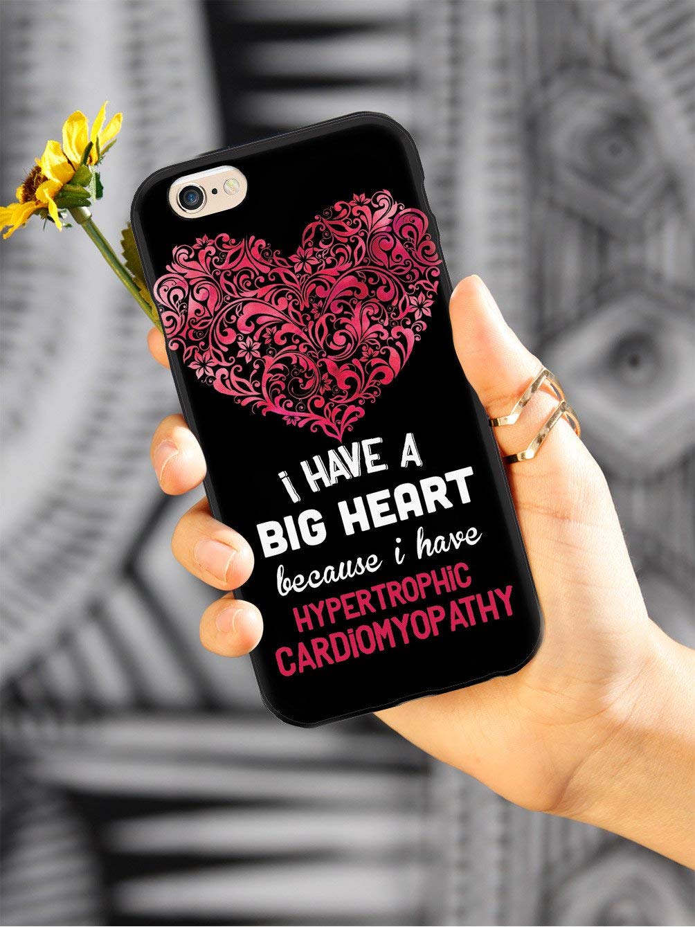 Inspired Cases - Shockproof iPhone 11 Pro Max Case with 3D Textured Design | Big Heart Pattern for Hypertrophic Cardiomyopathy (HCM) Awareness | Protective Cover for Apple iPhone 11 Pro Max | Perfect for Daily Use, Work & Outdoor Activities