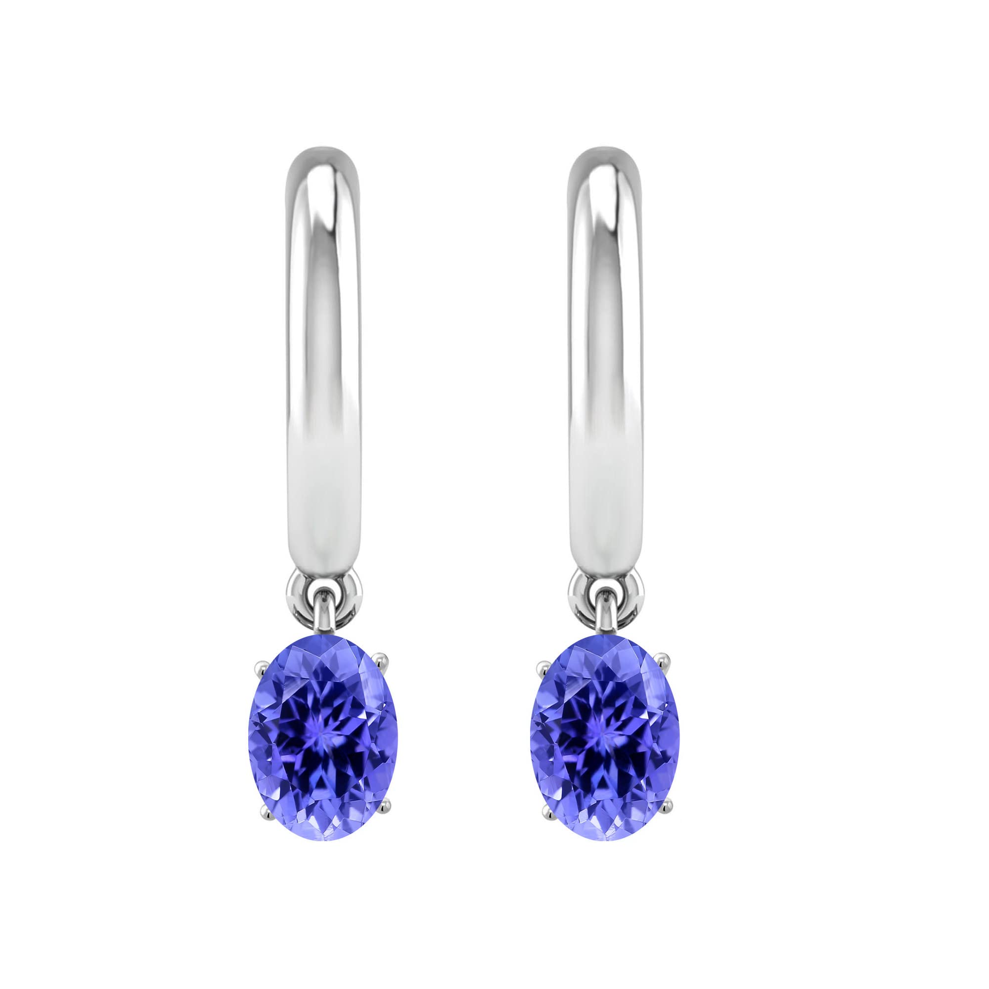 Exquisite Sterling Silver Tanzanite Dangle Earrings for Women | Natural Blue Tanzanite Gemstone Jewelry | Perfect for Weddings, Parties & Special Occasions