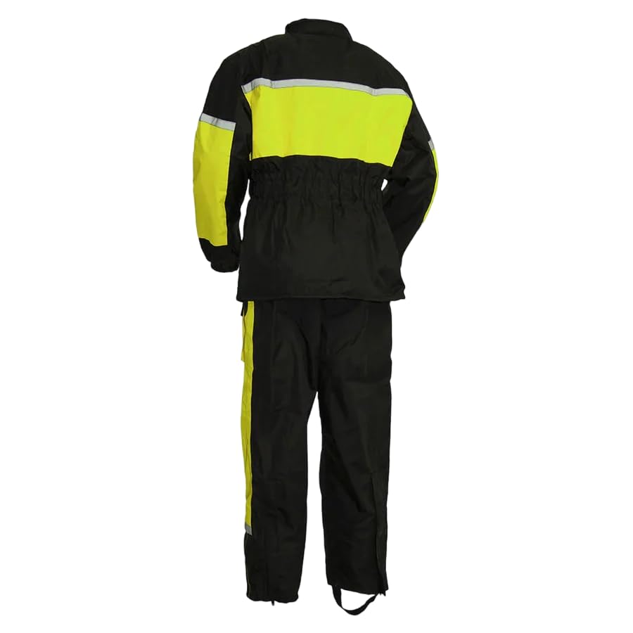 First Mfg Co Men's Motorcycle Rain Suit - Waterproof Ripstop Biker Riding Gear for All-Weather Protection - Ideal for Commuting, Touring & Outdoor Adventures