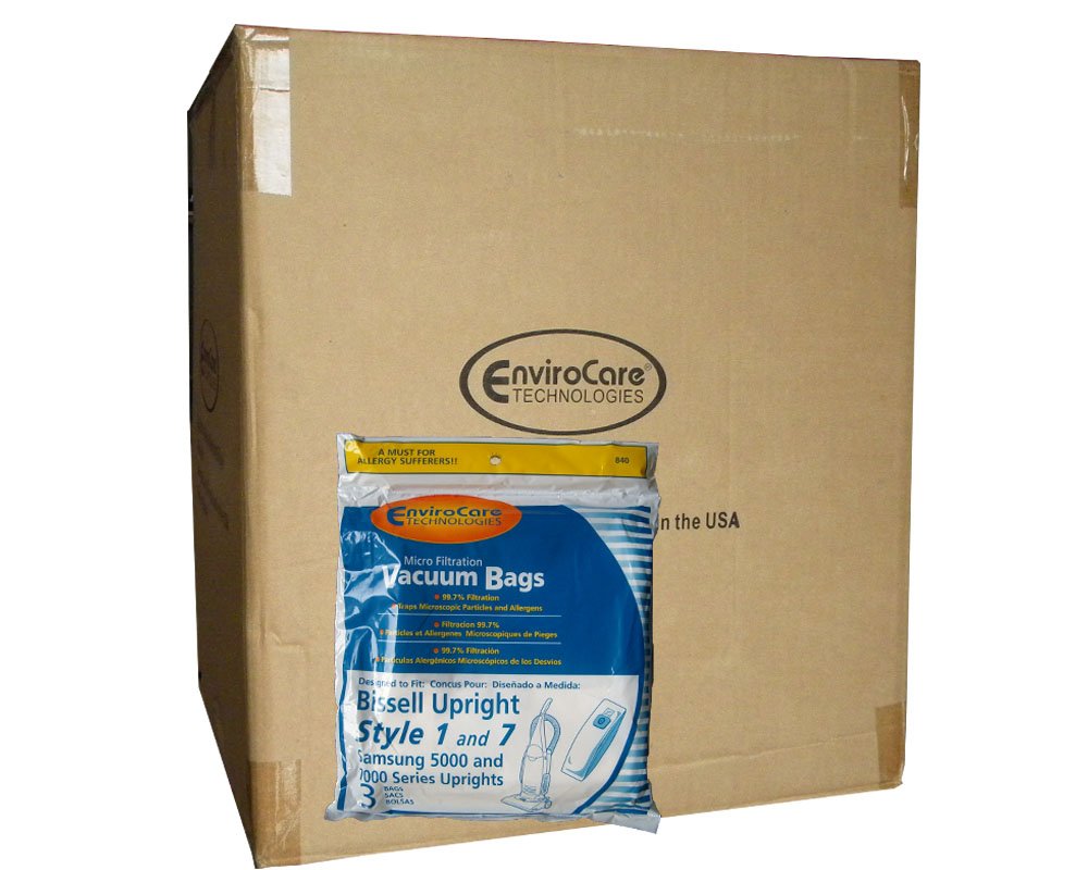 EnviroCare Replacement Vacuum Bags (50 Pack) - Compatible with Bissell Style 1, 4 & 7 and Samsung 5000/7000 Upright Vacuums - Model #30861 - Perfect for Home Cleaning, Pet Hair Removal, and Allergen Reduction