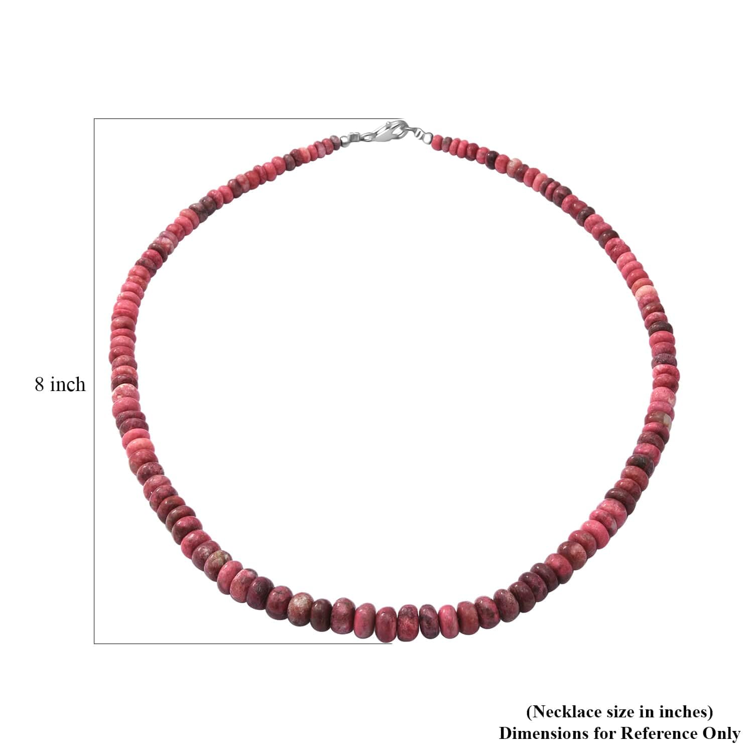 925 Sterling Silver Rhodium Plated Thulite Necklace for Women - 18