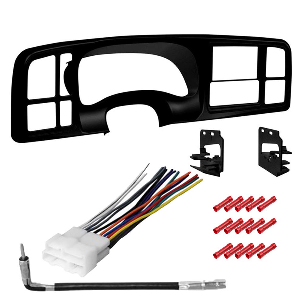1999-2002 Chevy Silverado 2500 Double Din Car Stereo Installation Kit - Dash Mounting Kit, Antenna & Wiring Harness Bundle (4-Piece Set) for Smooth Radio Upgrade | Perfect for DIY Car Audio System Installation