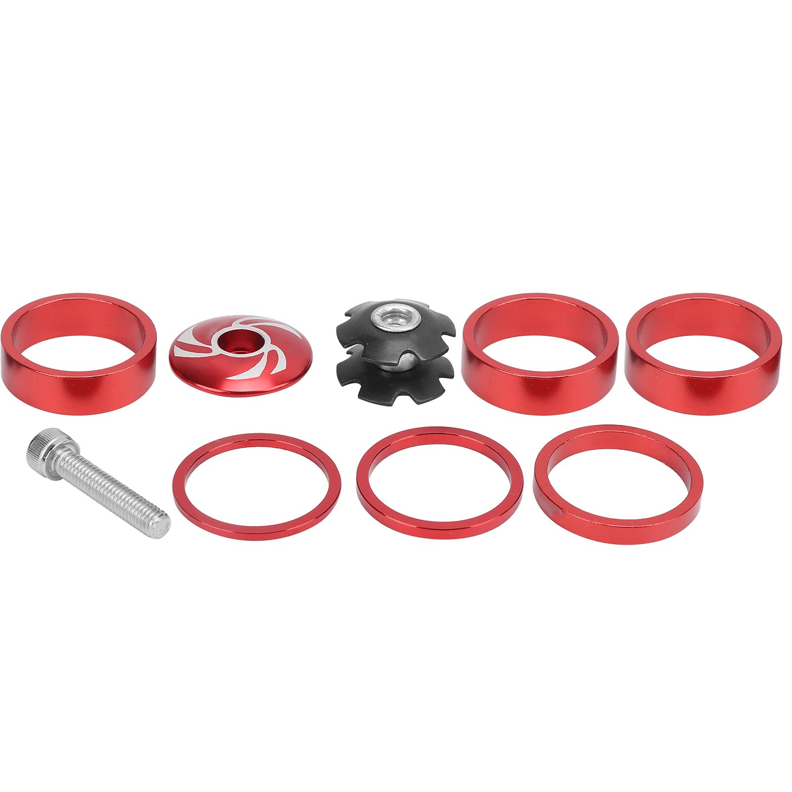 YUUGAA 6Pcs Bike Headset Spacer - Aluminum Alloy Bicycle Handlebar Stem Spacers for Mountain Bike | Lightweight & Durable | Perfect for MTB Upgrades & Maintenance