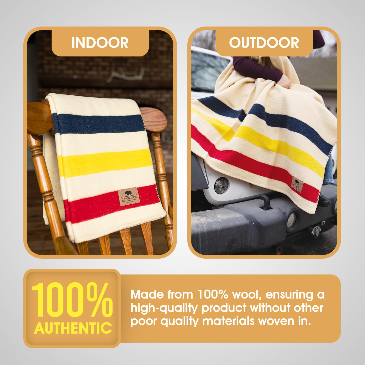 Premium 100% Wool Blanket - 60