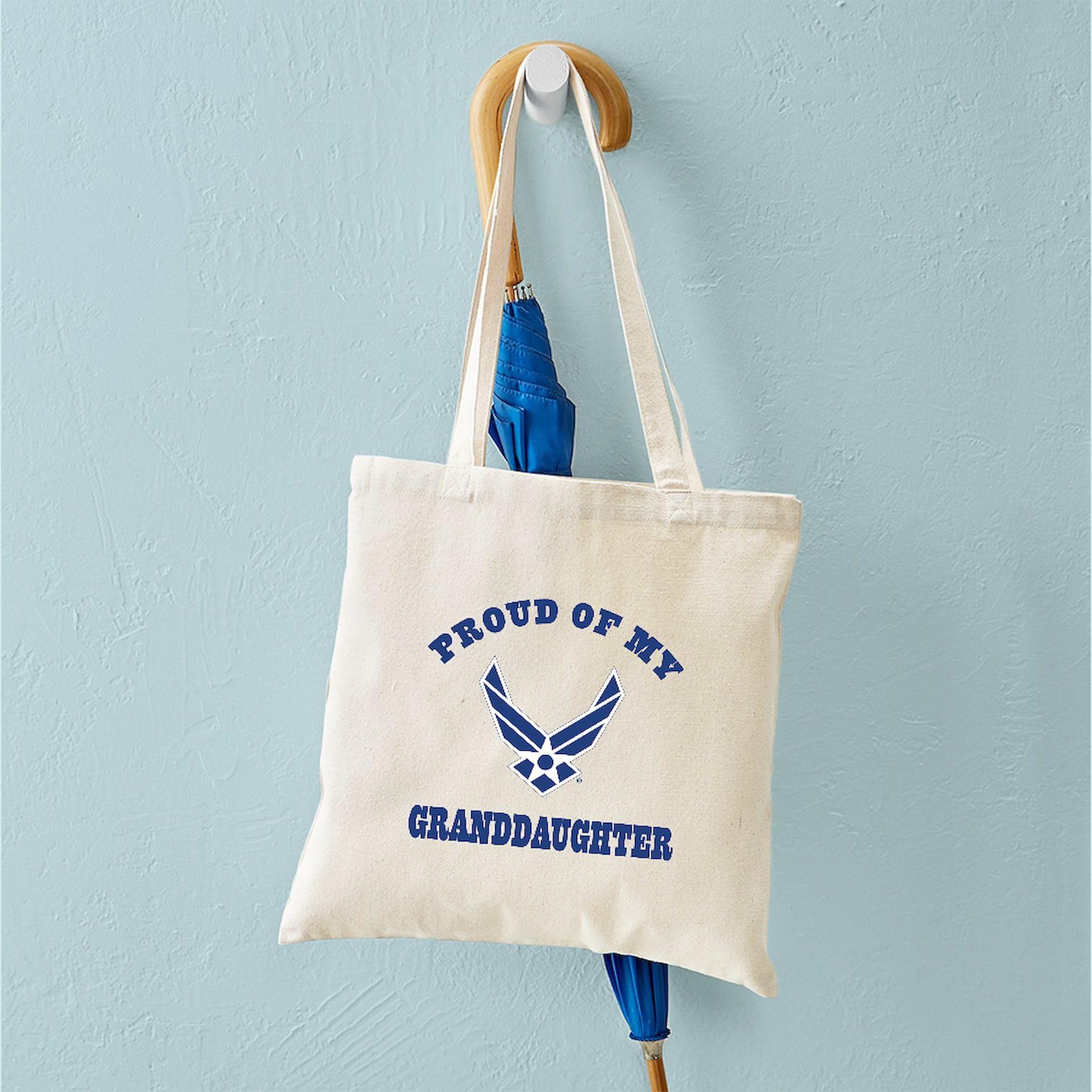 Air Force Granddaughter Tote Bag - Natural Canvas Reusable Shopping Bag for Military Families | Perfect for Groceries, Beach Trips & Proud Military Support