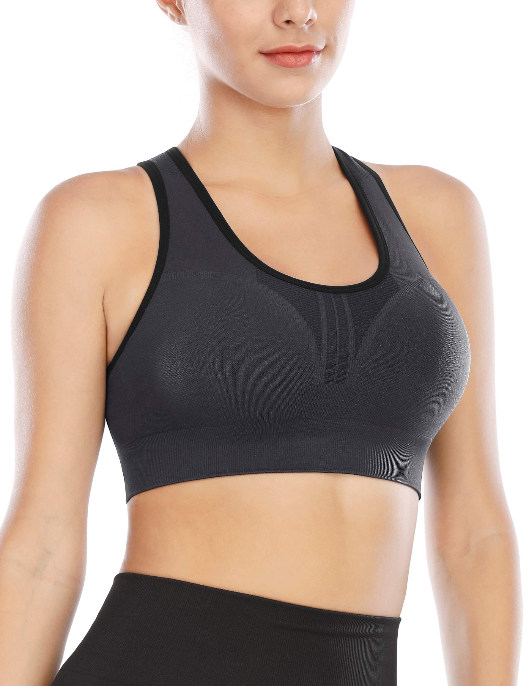 Heathyoga High Impact Sports Bras for Women - Padded Workout, Racerback & Yoga Bras for Running, Gym & Fitness Training