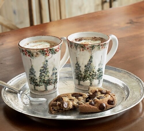 Arte Italica Christmas Mug - Cream Ceramic Coffee Cup with Holiday Design for Hot Cocoa, Tea & Gifts - Perfect for Holiday Decor & Cozy Winter Mornings