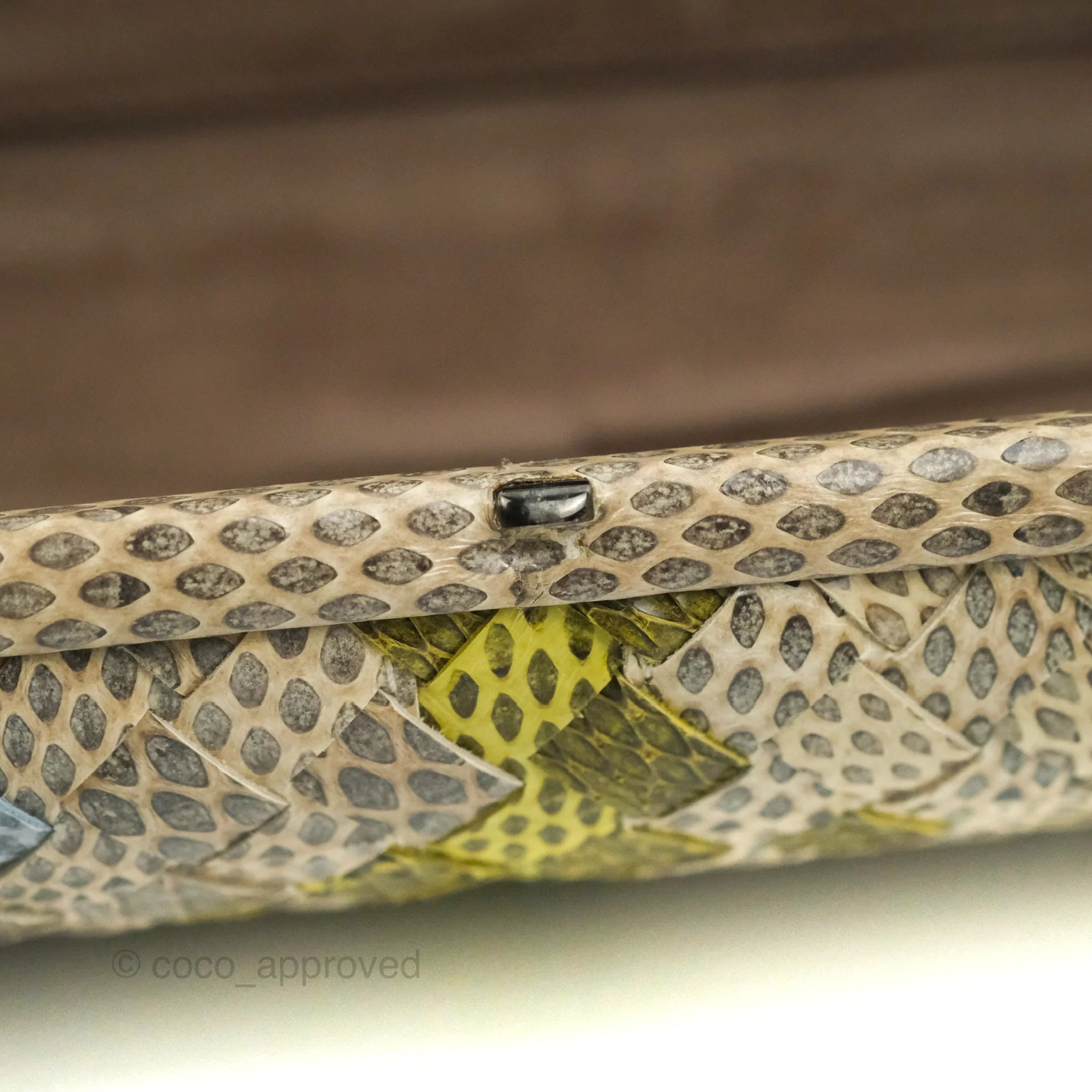 Bottega Veneta Ayers Intreccio Stretch Knot Clutch Python Leather Handbag - Luxury Designer Clutch for Evening Parties & Special Occasions