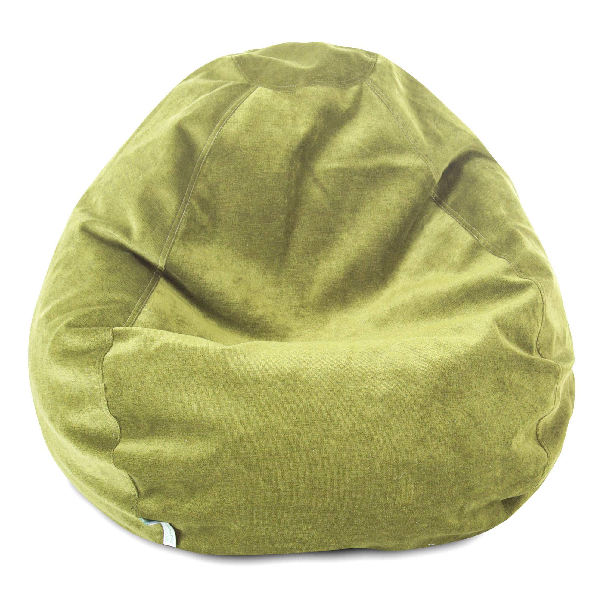 Majestic Home Goods Classic Bean Bag Chair - Large 28x28x22 Inch Comfortable Bean Bag for Adults & Kids, Apple Green - Perfect for Living Room, Bedroom, Playroom & Dorm Relaxation
