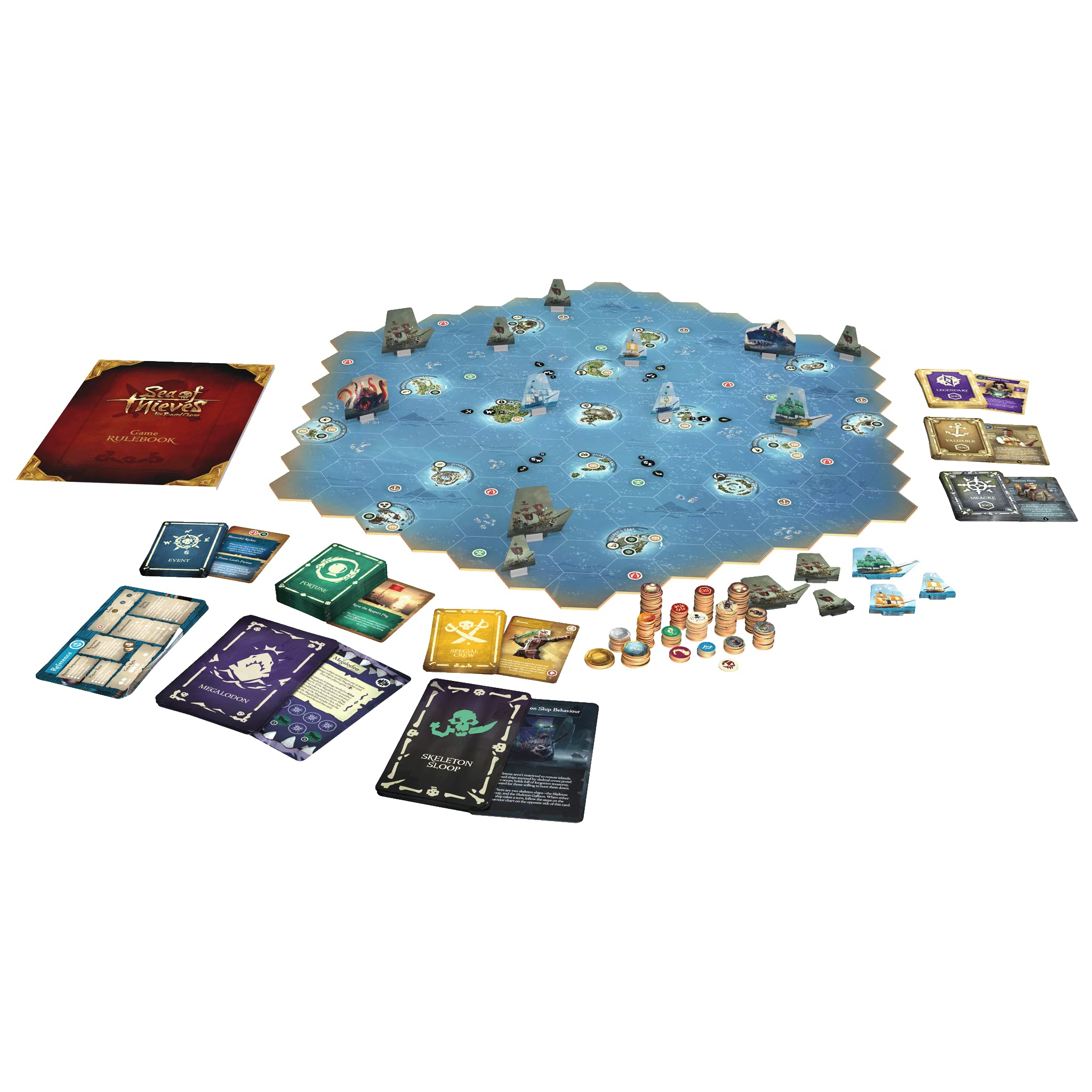 Sea of Thieves Board Game - 2-4 Players, 90-120 Min for Family Game Night - Teens & Adults 14+ - Pirate Adventure Game for Parties