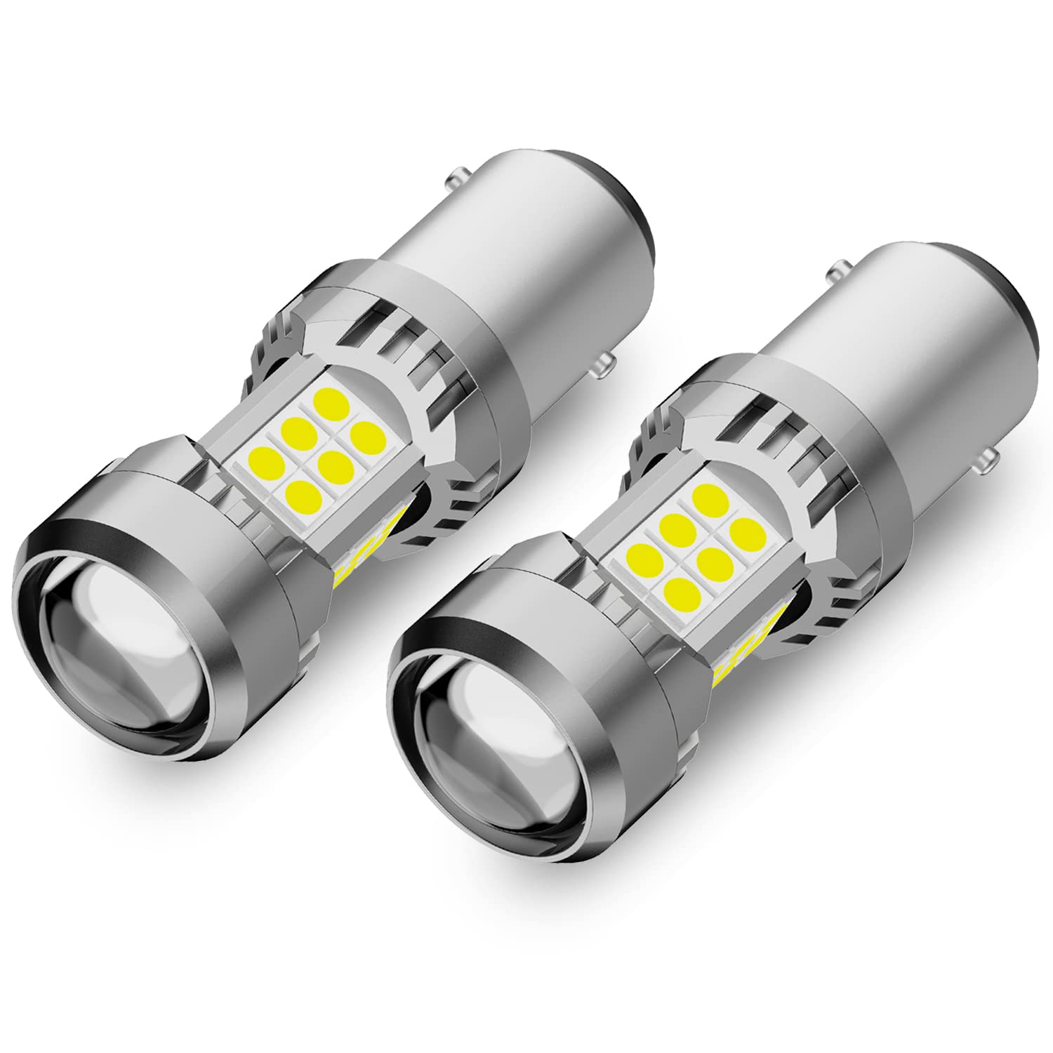 PHINLION 1157 6000K White LED Bulbs - 3200 Lumens Super Bright P21/5W 2057 2357 7528 3030 30-SMD LED Replacement for Car Brake Tail & Reverse Lights (Pack of 2) - Perfect for Night Driving & Enhanced Vehicle Safety