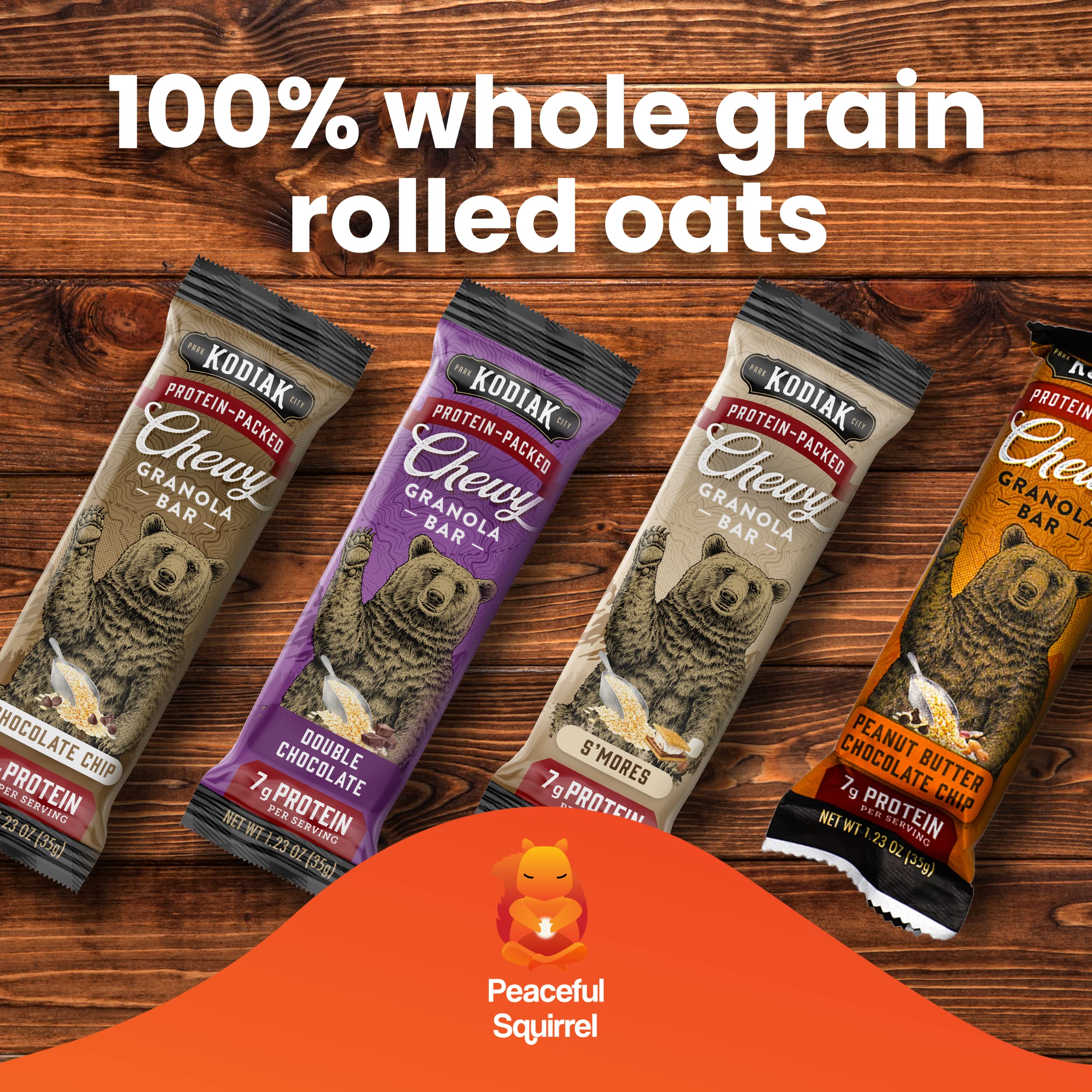 Kodiak Cakes Chewy Granola Bars - 16 Pack Variety (4 Flavors) | Whole Grain, High Protein, Non-GMO Snacks | Perfect for Hiking, School Lunches & On-the-Go Breakfast