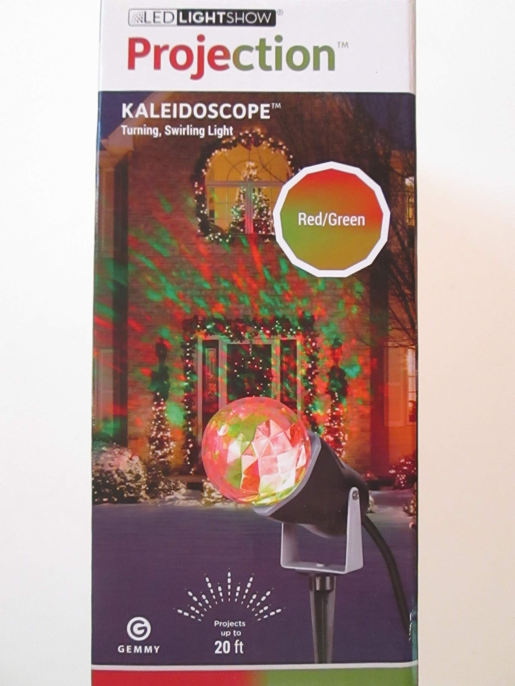 Gemmy Lightshow Projection Kaleidoscope - Red & Green LED Christmas Light Projector for Holiday Decorations & Outdoor Party Lighting