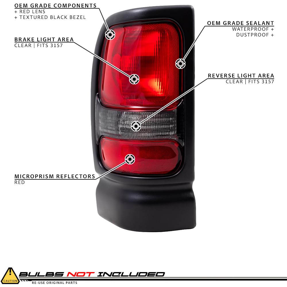EPIC LIGHTING OE Style Replacement Headlights, Tail Lights & Corner Signal Lights 6-Piece Combo for 1994-2002 Dodge Ram 1500 & 2002 Ram 2500/3500 Trucks - Upgrade Your Truck's Lighting for Night Driving & Enhanced Visibility