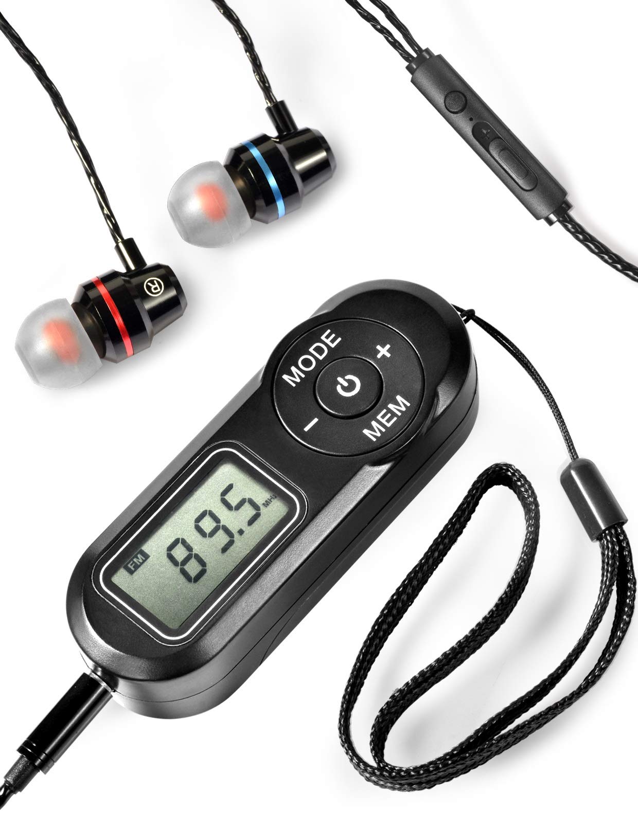 Portable FM Radio with Digital Tuner - Best Reception, Stereo Sound, Scan & Preset - Battery Operated Walkman for Outdoor, Camping, Emergency & Travel (Black)